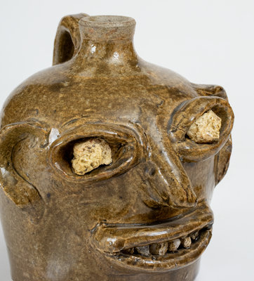 Extremely Rare Cheever and Lanier Meaders Rock Eye and Tooth Face Jug, c1967