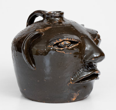 Extremely Rare Arie Meaders Face Jug, 1958-59
