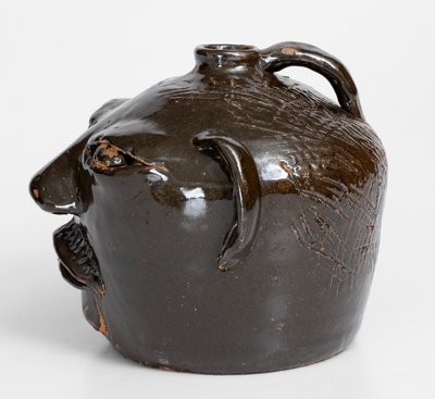 Extremely Rare Arie Meaders Face Jug, 1958-59