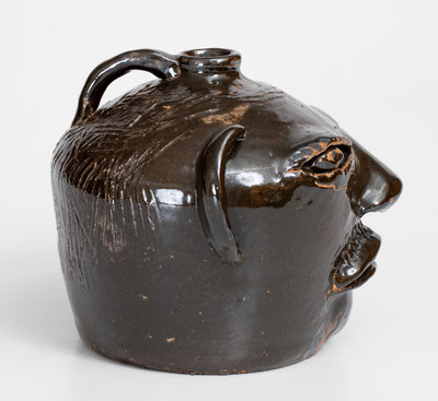 Extremely Rare Arie Meaders Face Jug, 1958-59