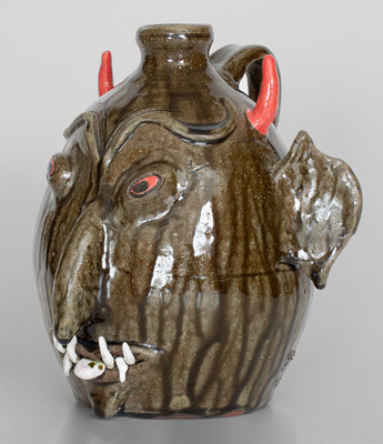 Ruby Meaders and Dwayne Crocker Devil Face Jug, Georgia origin