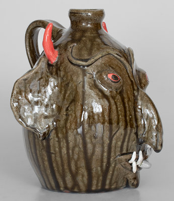 Ruby Meaders and Dwayne Crocker Devil Face Jug, Georgia origin