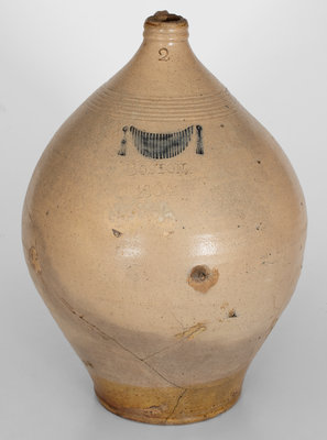 BOSTON / 1804, Frederick Carpenter, Charlestown, Mass. Stoneware Jug