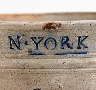 Exceedingly Rare and Important Thomas W. Commeraw 18th Century Stoneware Jar, COERLEARS HOOK / N. YORK