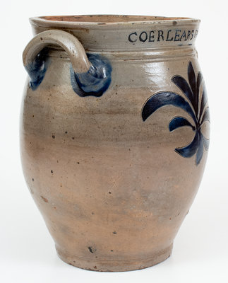 Exceedingly Rare and Important Thomas W. Commeraw 18th Century Stoneware Jar, COERLEARS HOOK / N. YORK