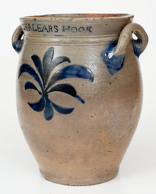 Exceedingly Rare and Important Thomas W. Commeraw 18th Century Stoneware Jar, COERLEARS HOOK / N. YORK