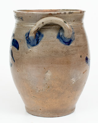 Exceedingly Rare and Important Thomas W. Commeraw 18th Century Stoneware Jar, COERLEARS HOOK / N. YORK