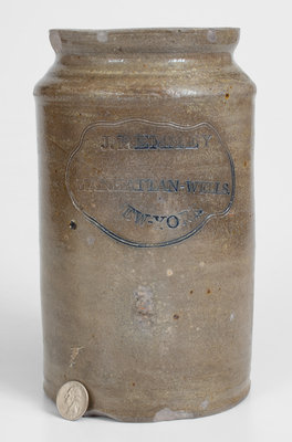 Very Fine J. REMMEY / MANHATTAN-WELLS, NEW-YORK Incised Stoneware Jar