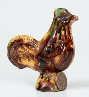 Fine Moravian Redware Chicken Caster, Salem, North Carolina, early 19th century