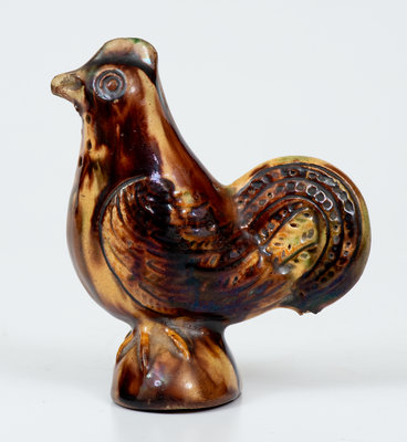 Fine Moravian Redware Chicken Caster, Salem, North Carolina, early 19th century