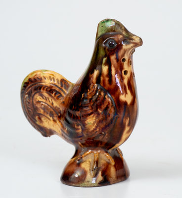 Fine Moravian Redware Chicken Caster, Salem, North Carolina, early 19th century