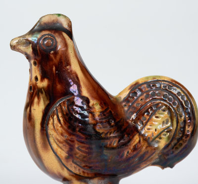 Fine Moravian Redware Chicken Caster, Salem, North Carolina, early 19th century