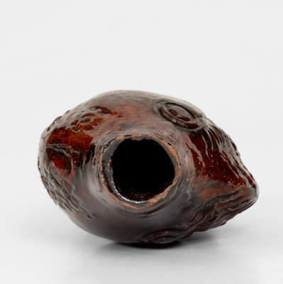 Fine Moravian Redware Fish Bottle, Salem, North Carolina, c1801-1829