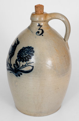 Exceedingly Rare and Important F. STETZENMEYER / ROCHESTER, NY Stoneware Jug w/ Elaborate Fox Decoration