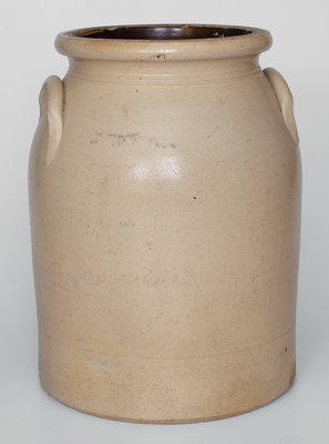 Fine 4 Gal. J. & E. NORTON / BENNINGTON, VT Stoneware Jar w/ Elaborate Reclining Deer Decoration