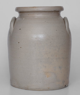 Very Rare and Fine J. & E. NORTON / BENNINGTON, VT Stoneware Jar w/ Elaborate Peacock on Branch