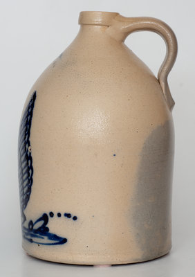 Exceptional  E. & L. P. NORTON / BENNINGTON, VT Stoneware Jug w/ Elaborate Pecking Chicken