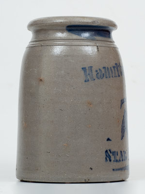 Fine Hamilton & Jones / Star Pottery Stoneware Canning Jar w/ Stenciled Apple Decoration (Greensboro, PA)