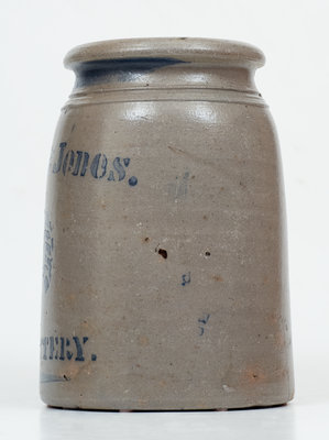 Fine Hamilton & Jones / Star Pottery Stoneware Canning Jar w/ Stenciled Apple Decoration (Greensboro, PA)