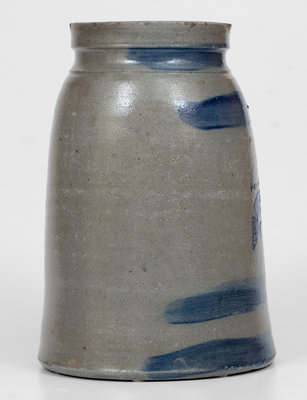 Rare Striped Western PA Canning Jar w/ Cherries Decoration attrib. S. H. Ward, West Brownsville, PA