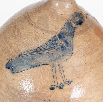 Exceptional Incised Bird Jug, Manhattan, New York area, early 19th century