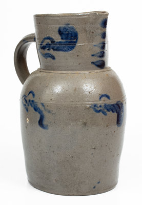 W. H. LEHEW & CO. / STRASBURG, VA Stoneware Pitcher w/ Bold Cobalt Decoration