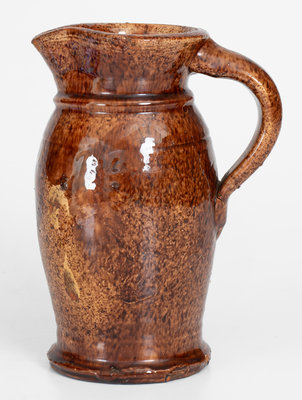 Shenandoah Valley Redware Pitcher, J. Eberly & Co. or S. Bell & Sons, Strasburg, VA, c1890