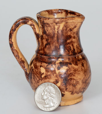 Miniature Glazed Redware Pitcher attrib. John Bell (Waynesboro, PA), c1840-80