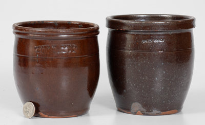 Two Glazed Redware Jars, Bell Pottery, Waynesboro, PA, circa 1850-1895