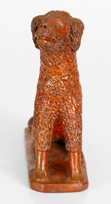 Large-Sized Pennsylvania Redware Figure of a Seated Dog, c1850-85