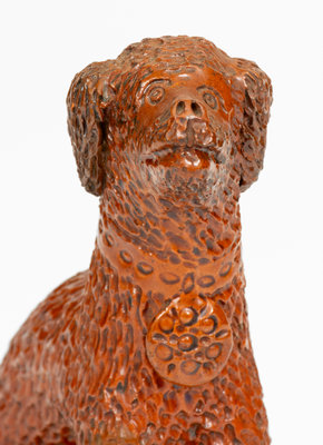 Large-Sized Pennsylvania Redware Figure of a Seated Dog, c1850-85