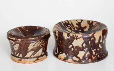 Two Glazed Redware Spittoons, American, second half 19th century