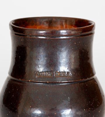 JOHN BELL (Waynesboro, Pennsylvania) Redware Ale Mug, c1840-1880