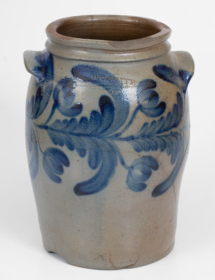 H.C. SMITH / ALEXA / D.C. (Alexandria, VA) Stoneware Jar w/ Floral Decoration, c1835