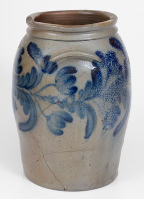 H.C. SMITH / ALEXA / D.C. (Alexandria, VA) Stoneware Jar w/ Floral Decoration, c1835