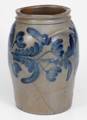 H.C. SMITH / ALEXA / D.C. (Alexandria, VA) Stoneware Jar w/ Floral Decoration, c1835