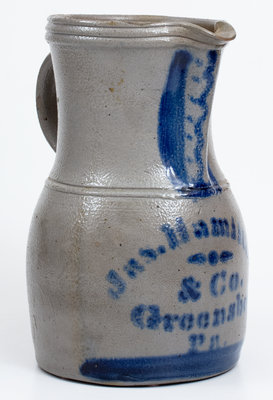 Scarce Jas. Hamilton & Co. / Greensboro, Pa. Stoneware Pitcher