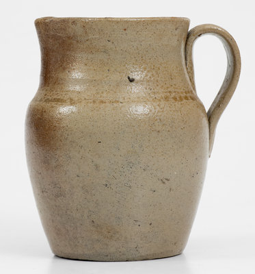 Extremely Rare Small-Sized Stoneware Pitcher: "M. Loy / NC / 1879" (Mebane Loy, Chatham County, NC)