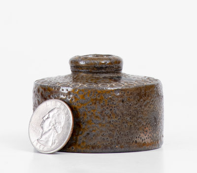 Extremely Rare Chester Webster, Randolph Co, NC Stoneware Inkwell Dated "1861"