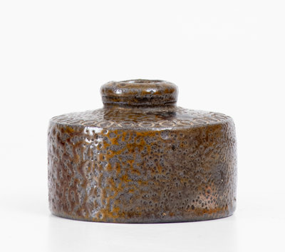 Extremely Rare Chester Webster, Randolph Co, NC Stoneware Inkwell Dated "1861"