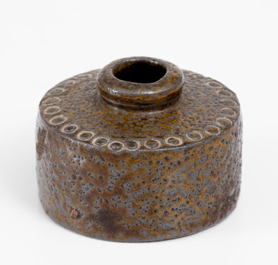 Extremely Rare Chester Webster, Randolph Co, NC Stoneware Inkwell Dated "1861"