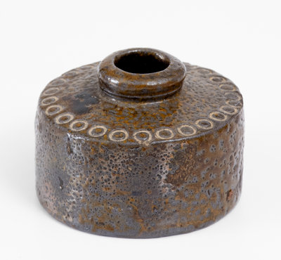 Extremely Rare Chester Webster, Randolph Co, NC Stoneware Inkwell Dated "1861"