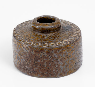 Extremely Rare Chester Webster, Randolph Co, NC Stoneware Inkwell Dated "1861"