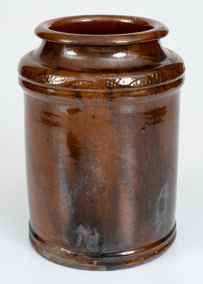 Attrib.  Jacob Heart, Chambersburg, PA Redware Tobacco Jar