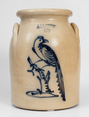 2 Gal. J. & E. NORTON / BENNINGTON, VT Stoneware Jar w/ Pheasant Decoration