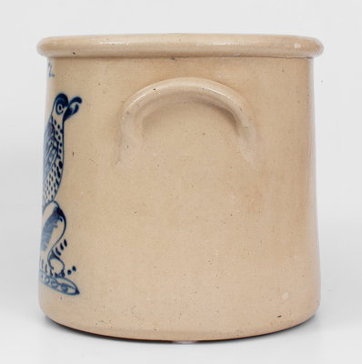 Fine ALBANY, NY Stoneware Crock w/ Elaborate Bird Decoration, c1860