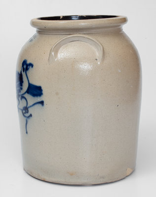 2 Gal. J. NORTON & CO. / BENNINGTON, VT Stoneware Jar w/ Double Bird Decoration