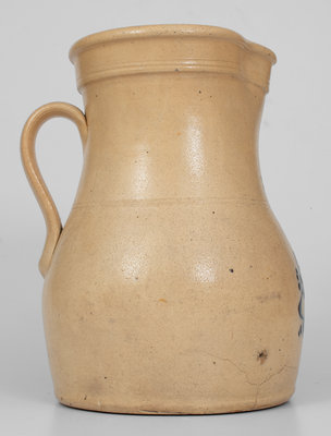 Scarce J. & E. NORTON / BENNINGTON, VT Stoneware Pitcher w/ Flowering Urn Design