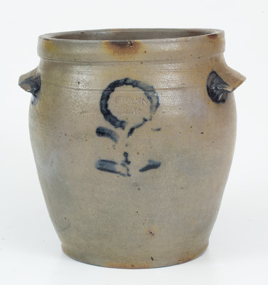 Exceptional J. SWANN / ALEXA. (John Swann, Alexandria, VA) Stoneware Jar, circa 1820