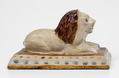 Outstanding Stoneware Lion attrib. A. P. Donaghho, Parkersburg, West Virginia